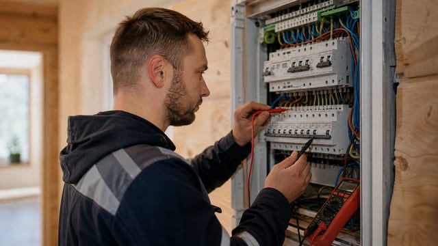 Pädev elektrik teostamas elektritöid